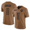STECN T.Titans #11 Jermaine Johnson II Player Brown Limited Salute to Service Home Game Stitched Jerseys