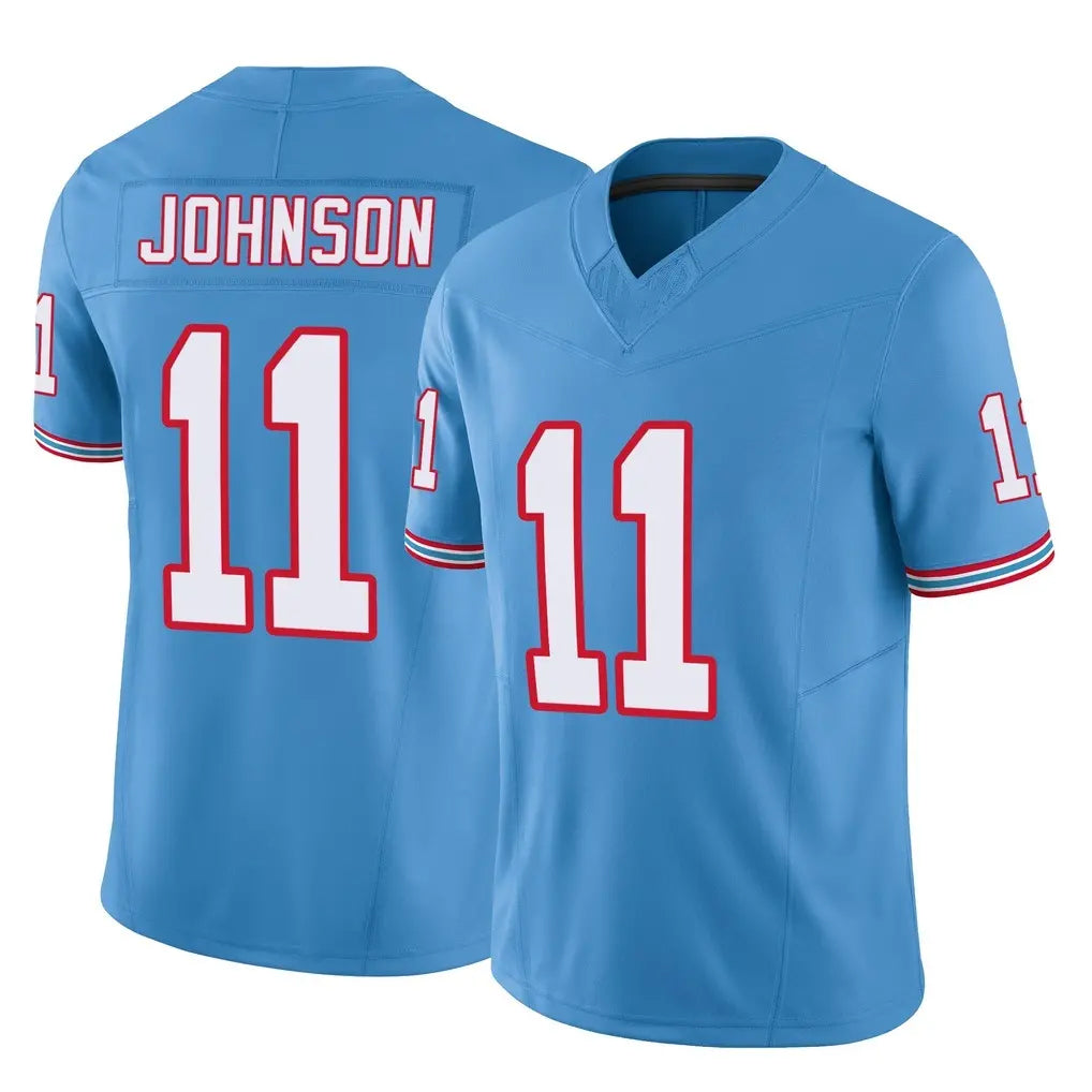 STECN T.Titans #11 Jermaine Johnson II Player Light Blue Limited Vapor F.U.S.E. Home Game Stitched Jerseys