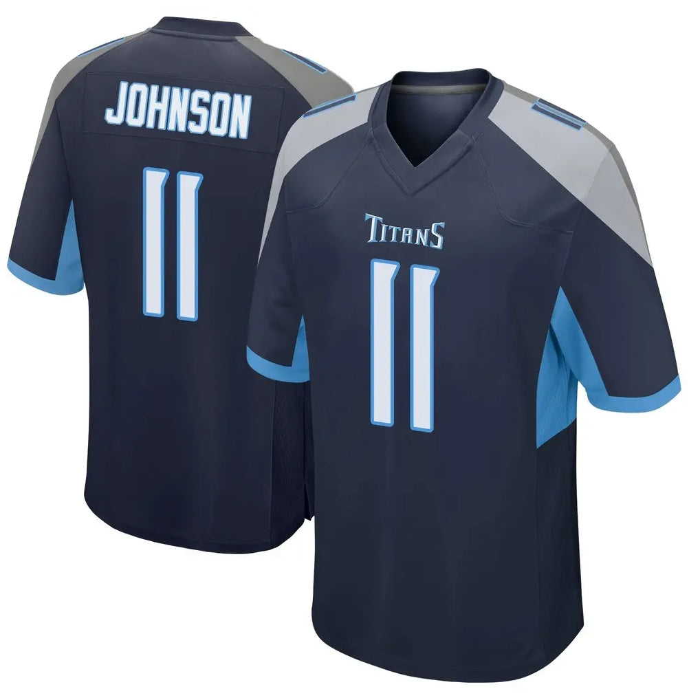 STECN T.Titans #11 Jermaine Johnson II Player Navy Home Game Stitched Jerseys