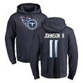 STECN T.Titans #11 Jermaine Johnson II Player Navy Logo Pullover Hoodies Home Game Stitched Jerseys