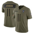 STECN T.Titans #11 Jermaine Johnson II Player Olive Limited 2025 Salute to Service Home Game Stitched Jerseys