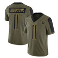 STECN T.Titans #11 Jermaine Johnson II Player Olive Salute to Service Limited Home Game Stitched Jerseys
