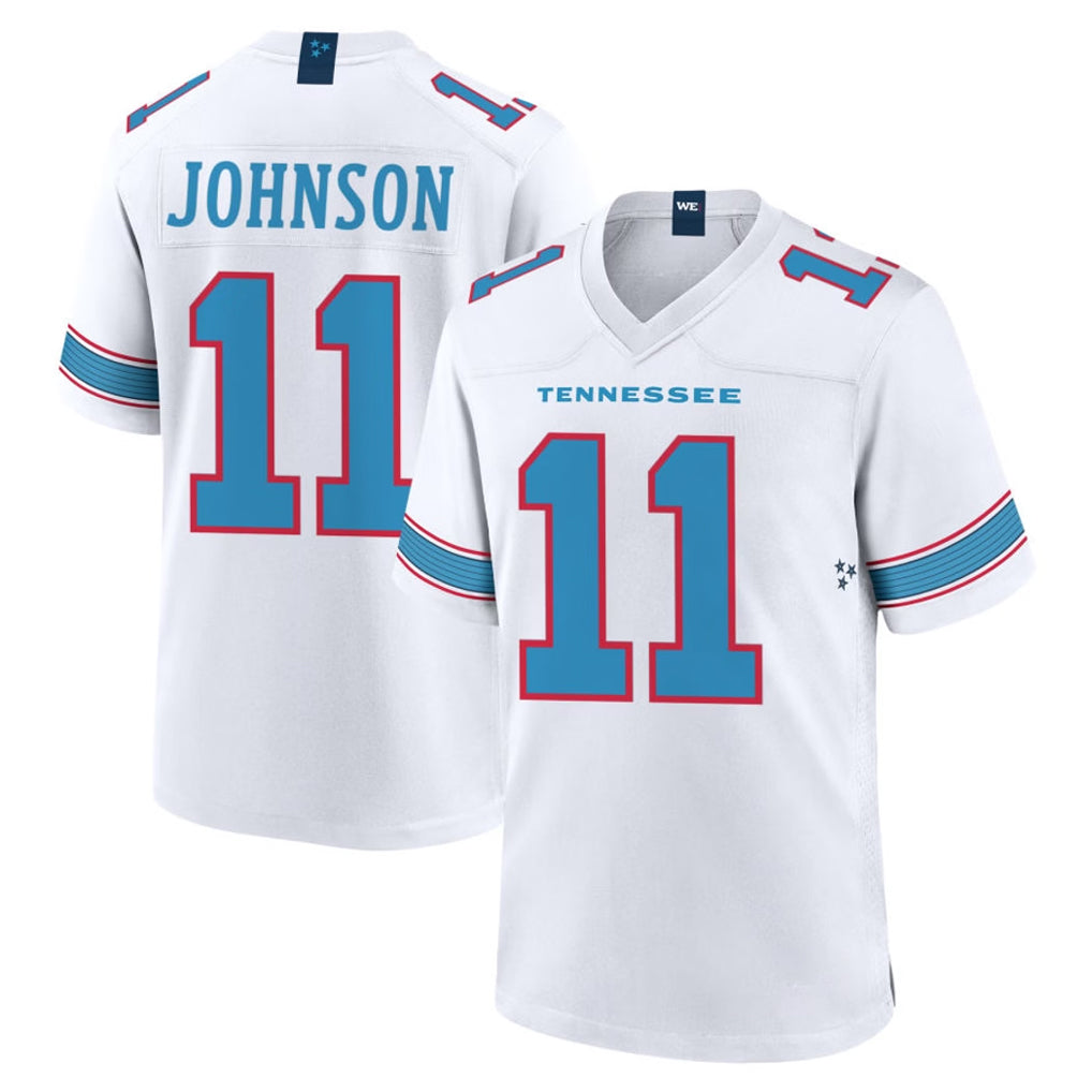 STECN T.Titans #11 Jermaine Johnson II Player White 2026 Game Home Stitched Jerseys