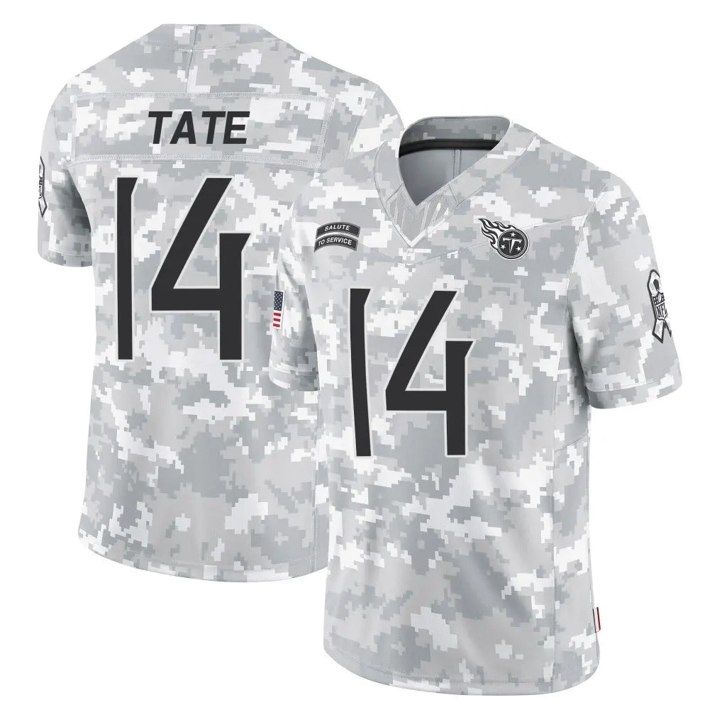 STECN T.Titans #14 Carnell Tate Player Arctic Camo Limited Salute to Service Home Game Stitched Jerseys