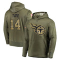 STECN T.Titans #14 Carnell Tate Player Olive Salute to Service Pullover Hoodies Home Game Stitched Jerseys