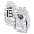 STECN T.Titans #15 Keldric Faulk Player Camo Arctic Salute to Service Pullover Hoodies Home Game Stitched Jerseys