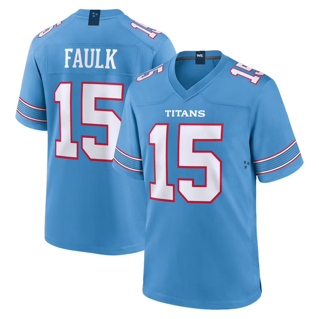 STECN T.Titans #15 Keldric Faulk Player Light Blue 2026 Game Home Stitched Jerseys