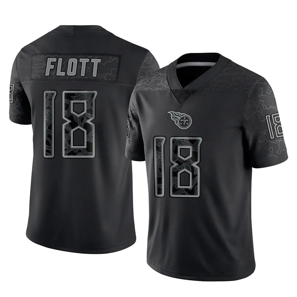 STECN T.Titans #18 Cor'Dale Flott Player Black Limited Reflective Home Game Stitched Jerseys