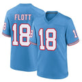 STECN T.Titans #18 Cor'Dale Flott Player Light Blue Oilers Throwback Home Game Stitched Jerseys