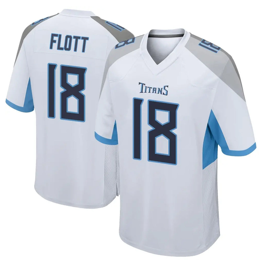 STECN T.Titans #18 Cor'Dale Flott Player White Home Game Stitched Jerseys
