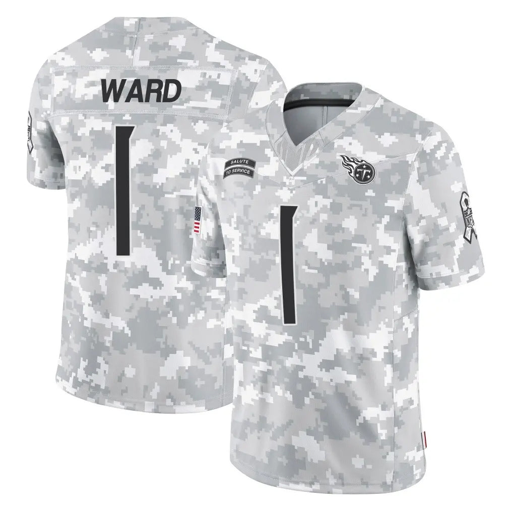 STECN T.Titans #1 Cameron Ward Player Arctic Camo Limited Salute to Service Home Game Stitched Jerseys