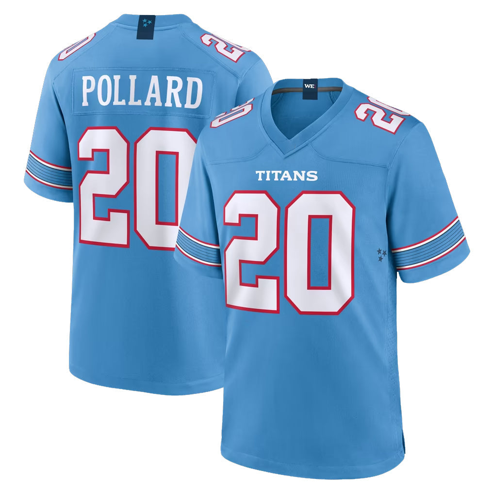 STECN T.Titans #20 Tony Pollard Player Light Blue 2026 Game Home Stitched Jerseys