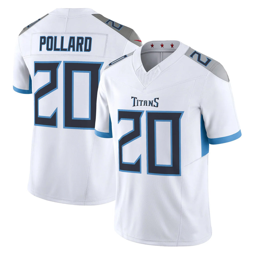 STECN T.Titans #20 Tony Pollard Player White 2025 Vapor Limited Home Game Stitched Jerseys