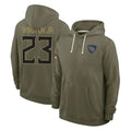 STECN T.Titans #23 Kevin Winston Jr. Player Olive Salute to Service Hoodies Home Game Stitched Jerseys