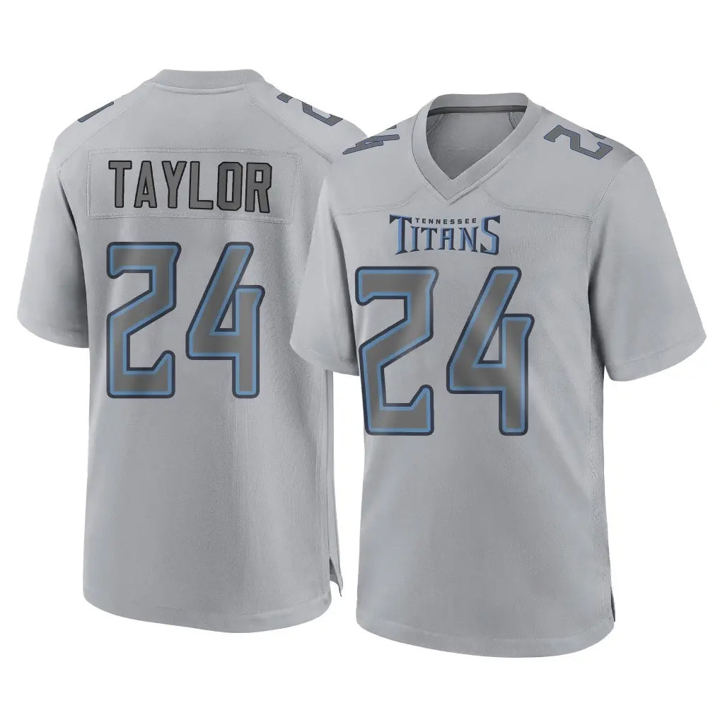 STECN T.Titans #24 Alontae Taylor Player Gray Atmosphere Fashion Home Game Stitched Jerseys