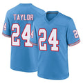 STECN T.Titans #24 Alontae Taylor Player Light Blue Oilers Throwback Home Game Stitched Jerseys