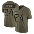 STECN T.Titans #24 Alontae Taylor Player Olive Limited 2025 Salute to Service Home Game Stitched Jerseys