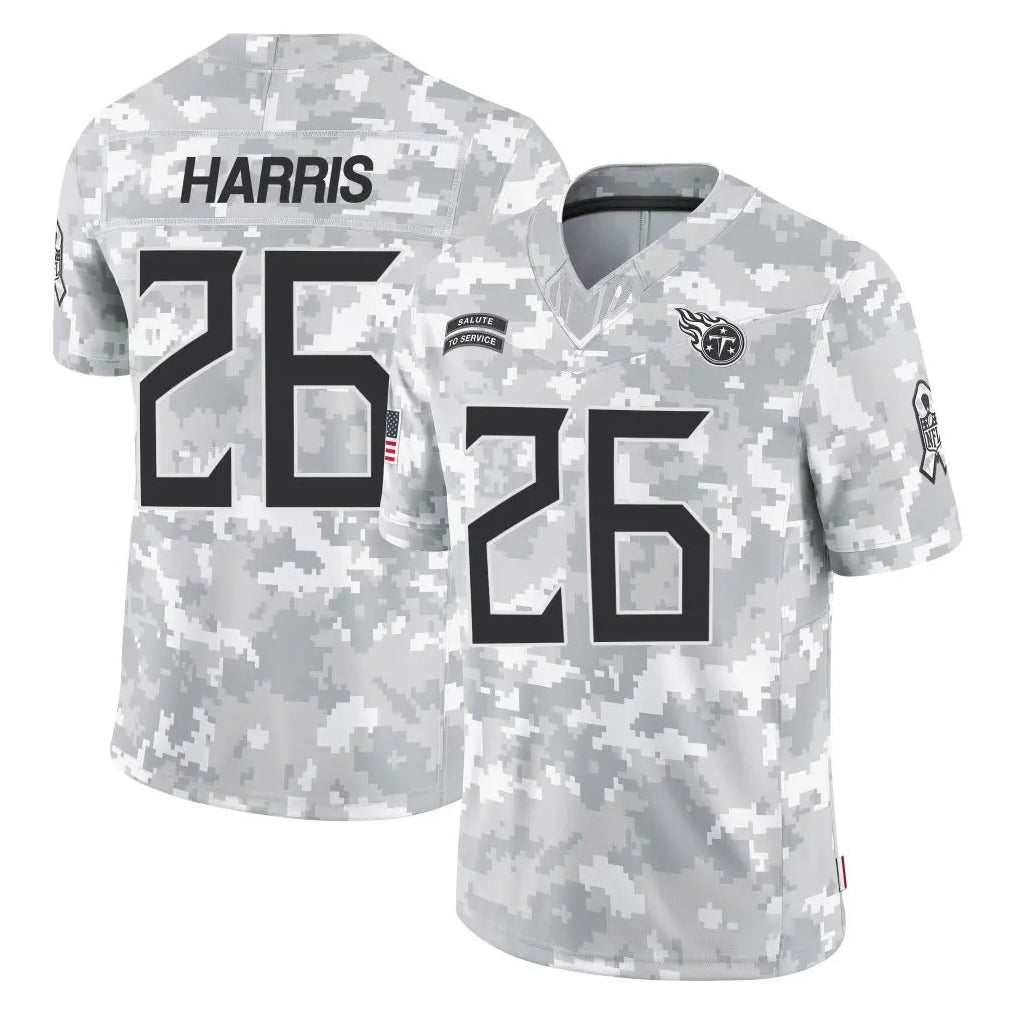 STECN T.Titans #26 Marcus Harris Player Arctic Camo Limited Salute to Service Home Game Stitched Jerseys