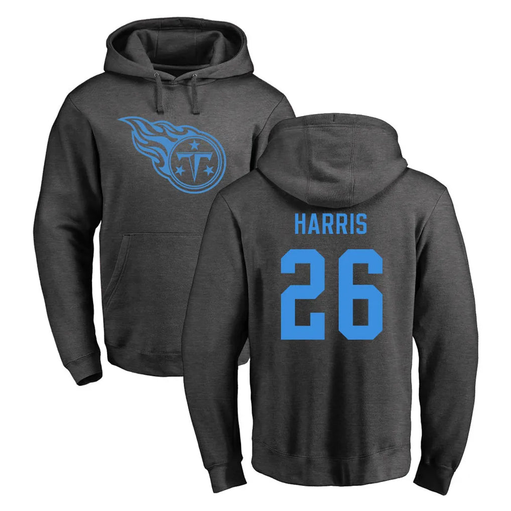 STECN T.Titans #26 Marcus Harris Player Ash One Color Pullover Hoodies Home Game Stitched Jerseys
