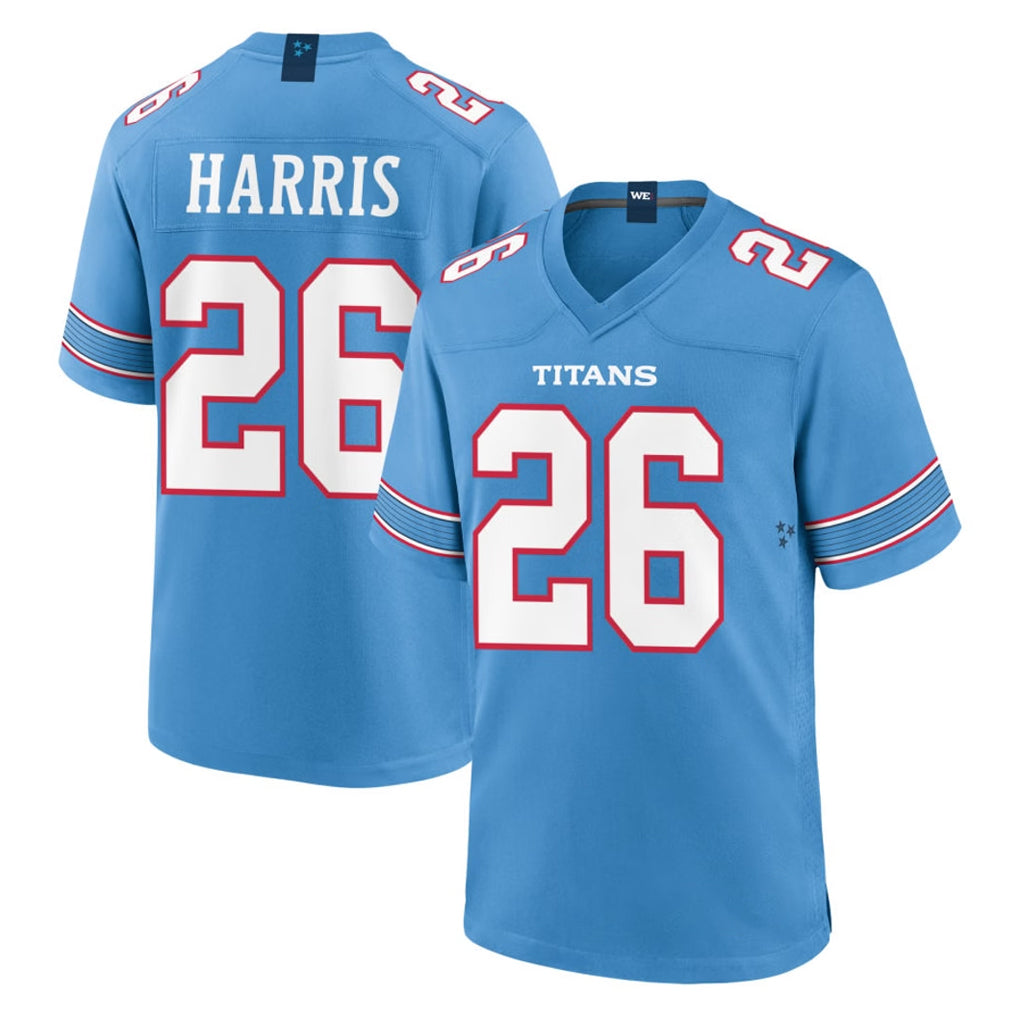STECN T.Titans #26 Marcus Harris Player Light Blue 2026 Game Home Stitched Jerseys