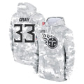 STECN T.Titans #33 Cedric Gray Player Camo Arctic Salute to Service Pullover Hoodies Home Game Stitched Jerseys