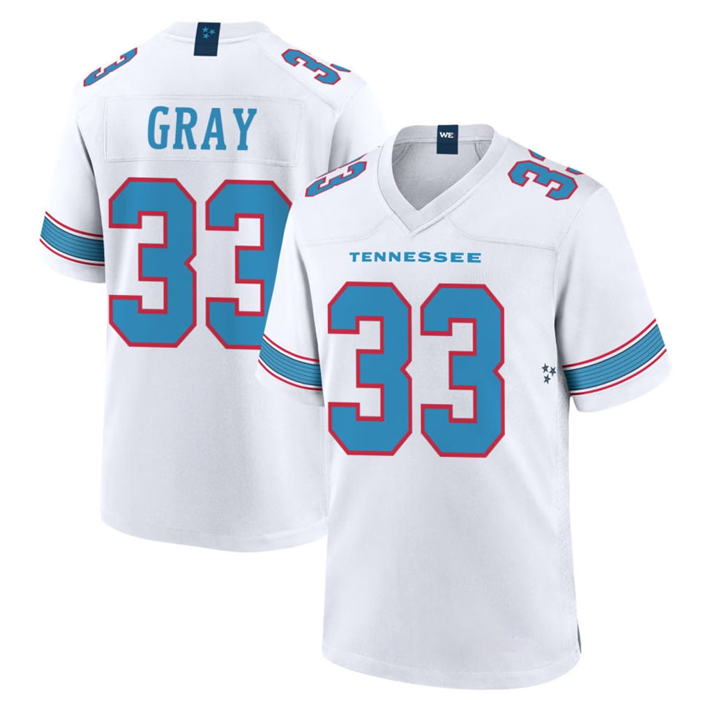 STECN T.Titans #33 Cedric Gray Player White 2026 Game Home Stitched Jerseys