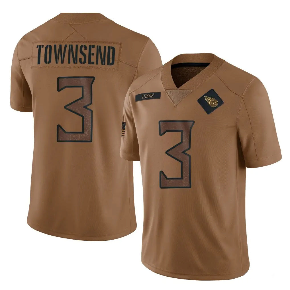 STECN T.Titans #3 Tommy Townsend Player Brown Limited Salute to Service Home Game Stitched Jerseys
