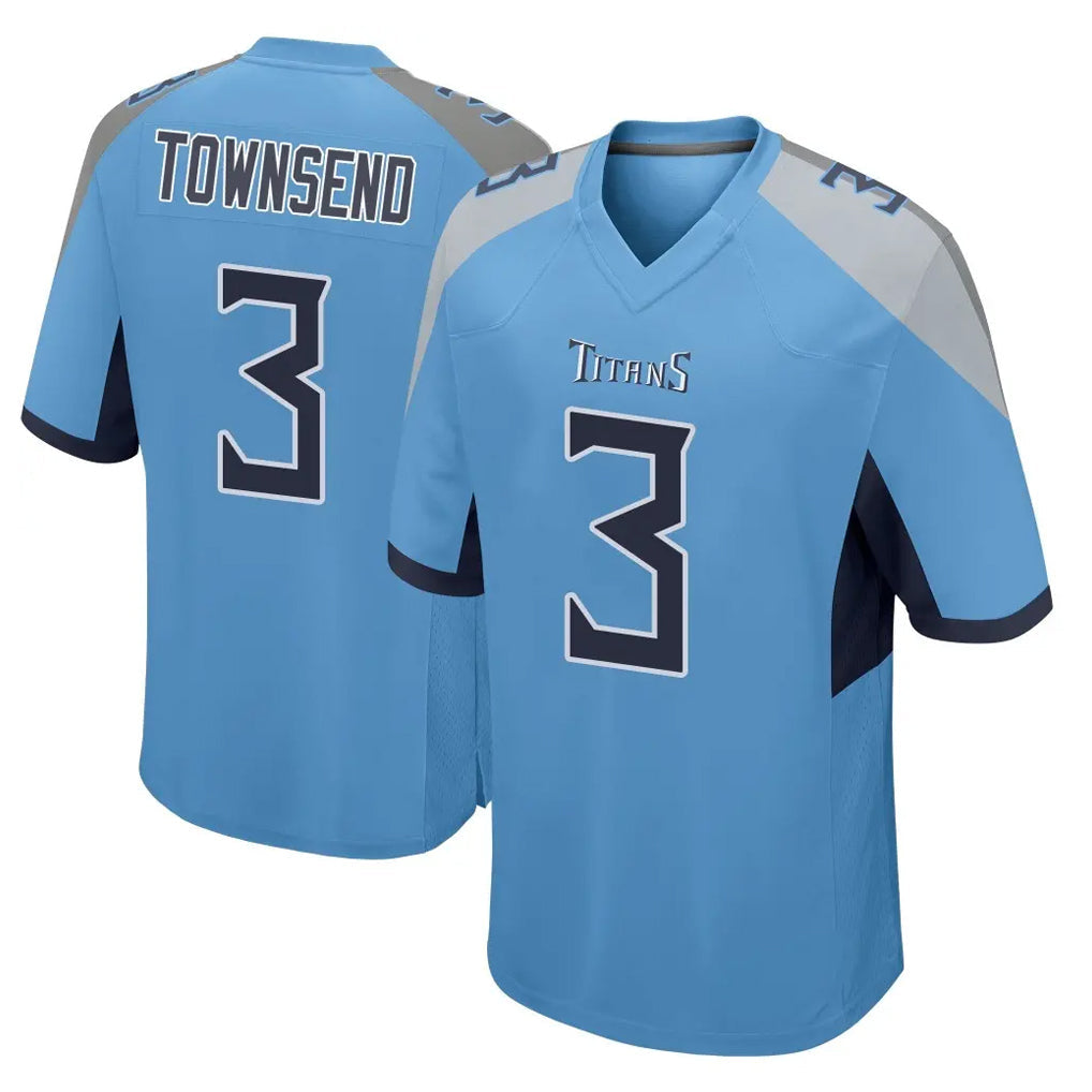 STECN T.Titans #3 Tommy Townsend Player Light Blue Home Game Stitched Jerseys