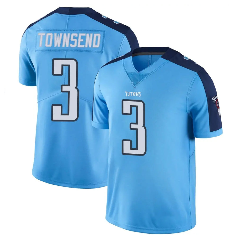 STECN T.Titans #3 Tommy Townsend Player Light Blue Limited Color Rush Home Game Stitched Jerseys