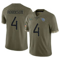 STECN T.Titans #4 Wan'Dale Robinson Player Olive Limited Salute to Service Home Game Stitched Jerseys