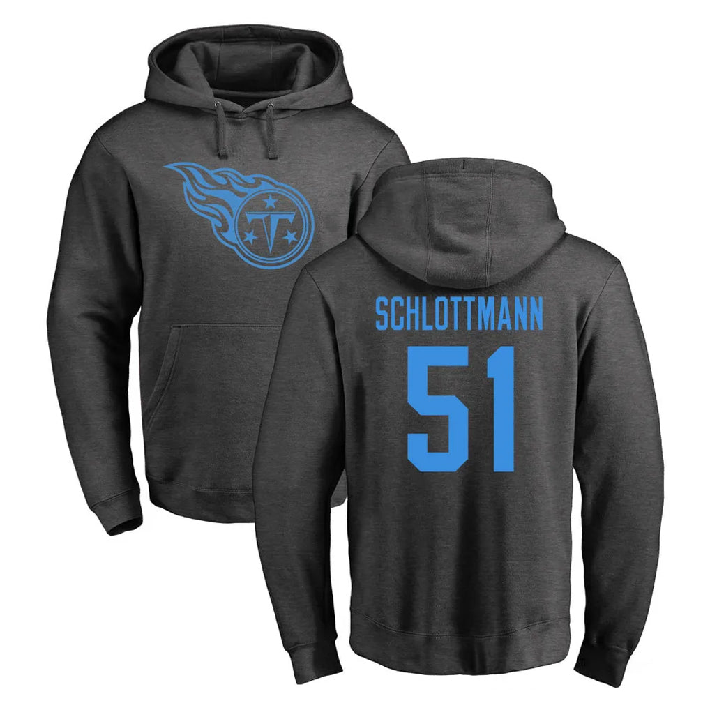 STECN T.Titans #51 Austin Schlottmann Player Ash One Color Pullover Hoodies Home Game Stitched Jerseys