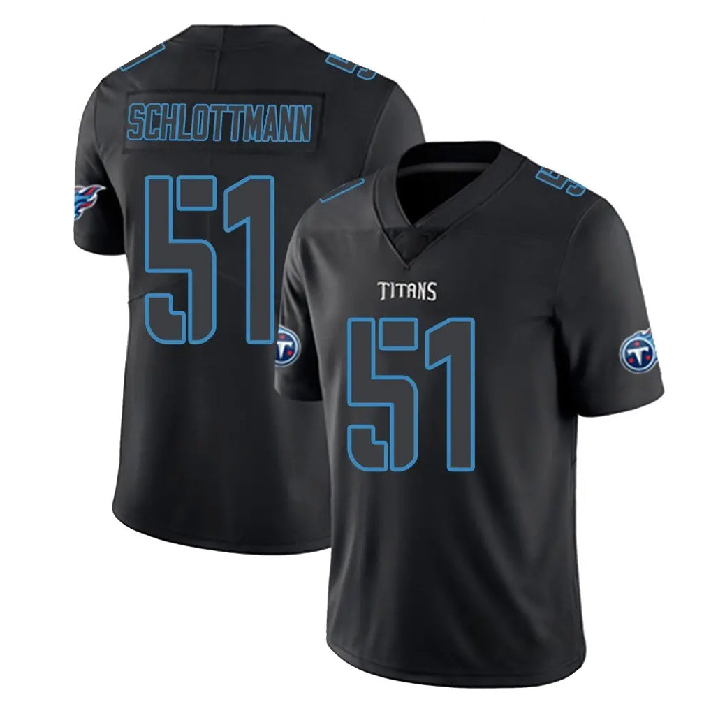 STECN T.Titans #51 Austin Schlottmann Player Black Impact Limited Home Game Stitched Jerseys