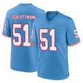 STECN T.Titans #51 Austin Schlottmann Player Light Blue Oilers Throwback Home Game Stitched Jerseys