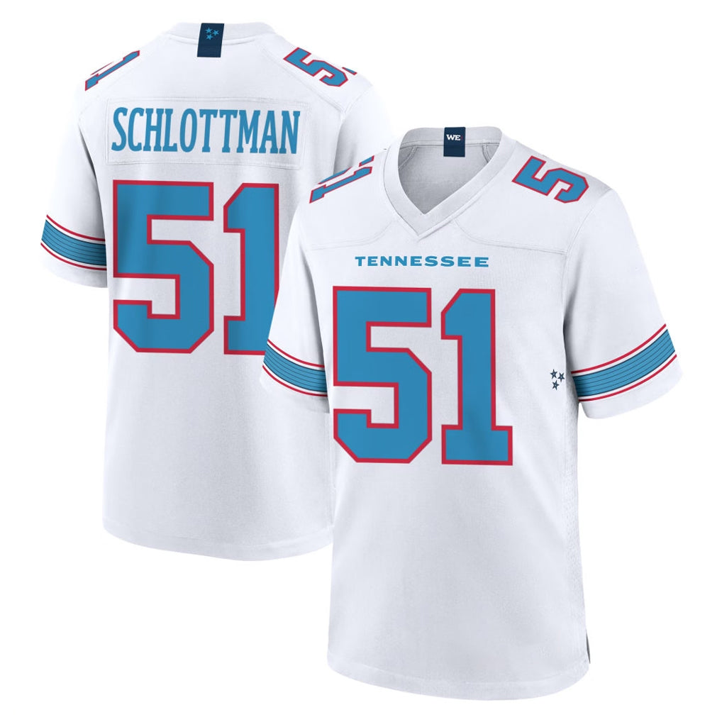 STECN T.Titans #51 Austin Schlottmann Player White 2026 Game Home Stitched Jerseys