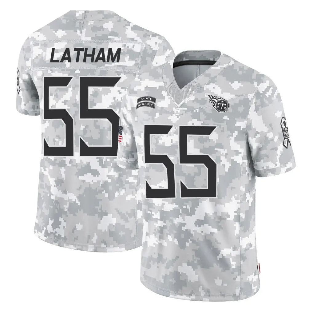 STECN T.Titans #55 JC Latham Player Arctic Camo Limited Salute to Service Home Game Stitched Jerseys