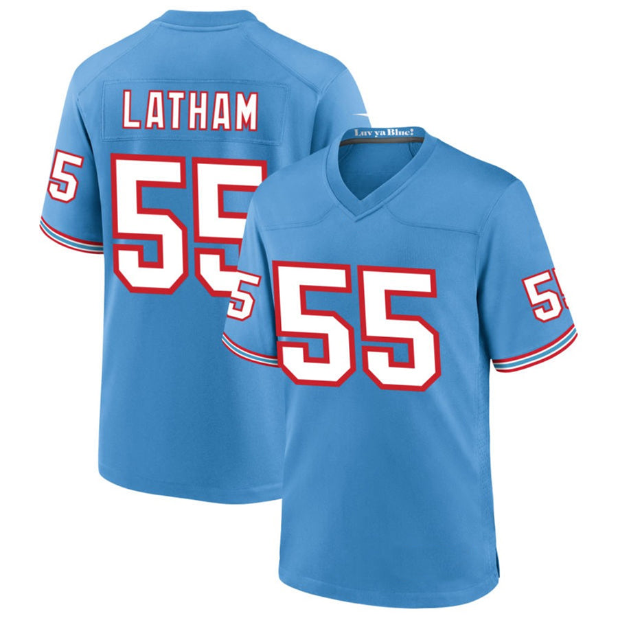 STECN T.Titans #55 JC Latham Player Blue Throwback Alternate Game Stitched Jerseys