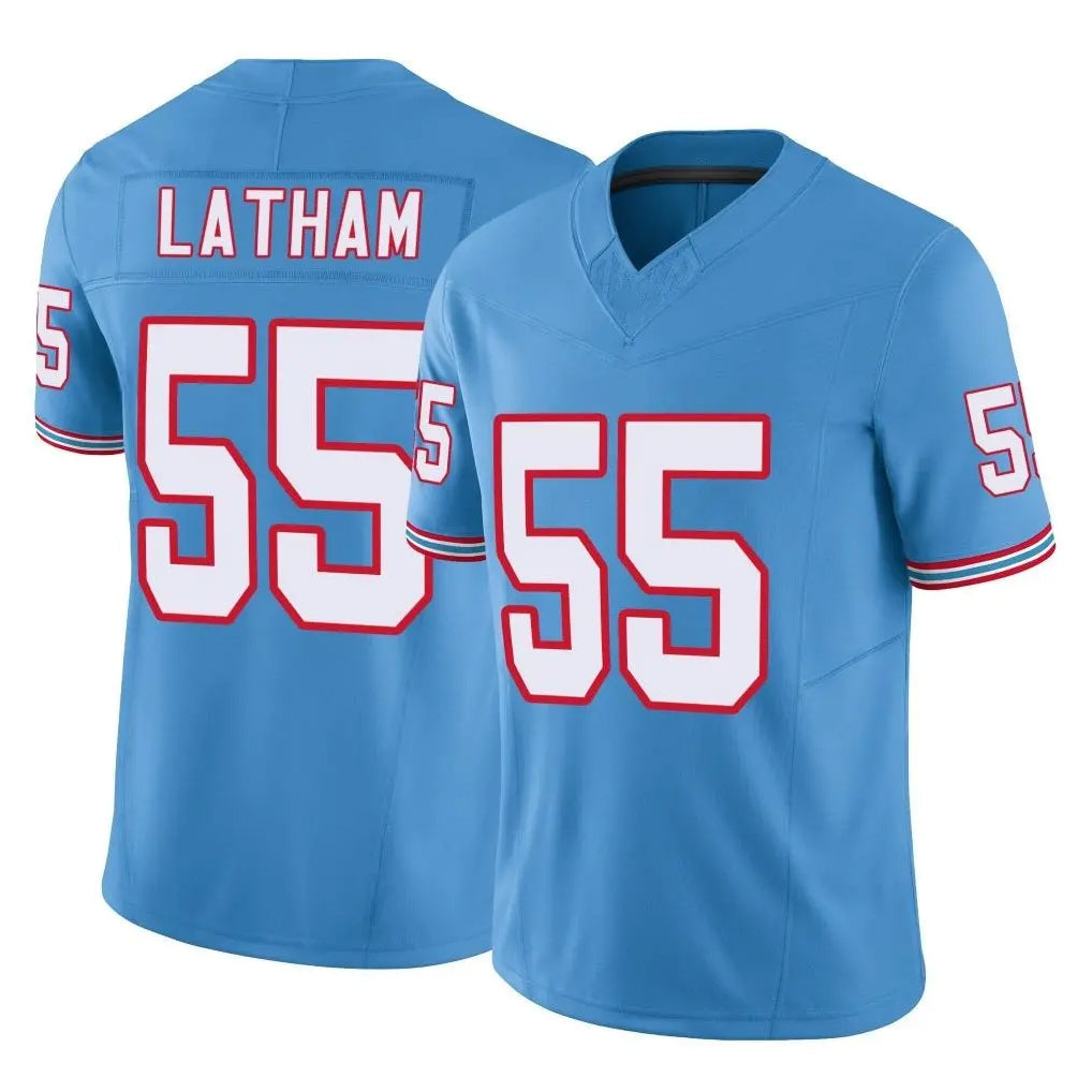 STECN T.Titans #55 JC Latham Player Light Blue Limited Vapor F.U.S.E. Home Game Stitched Jerseys