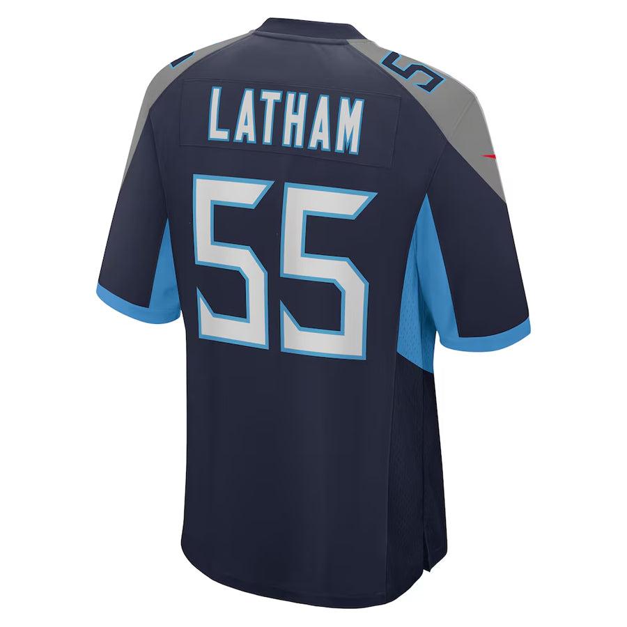 STECN T.Titans #55 JC Latham Player Navy Home Game Stitched Jerseys