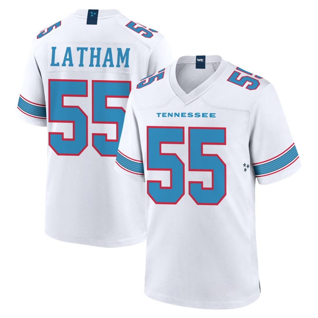 STECN T.Titans #55 JC Latham Player White 2026 Game Home Stitched Jerseys