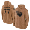 STECN T.Titans #77 Peter Skoronski Player Brown Salute To Service Club Pullover Hoodies Home Game Stitched Jerseys