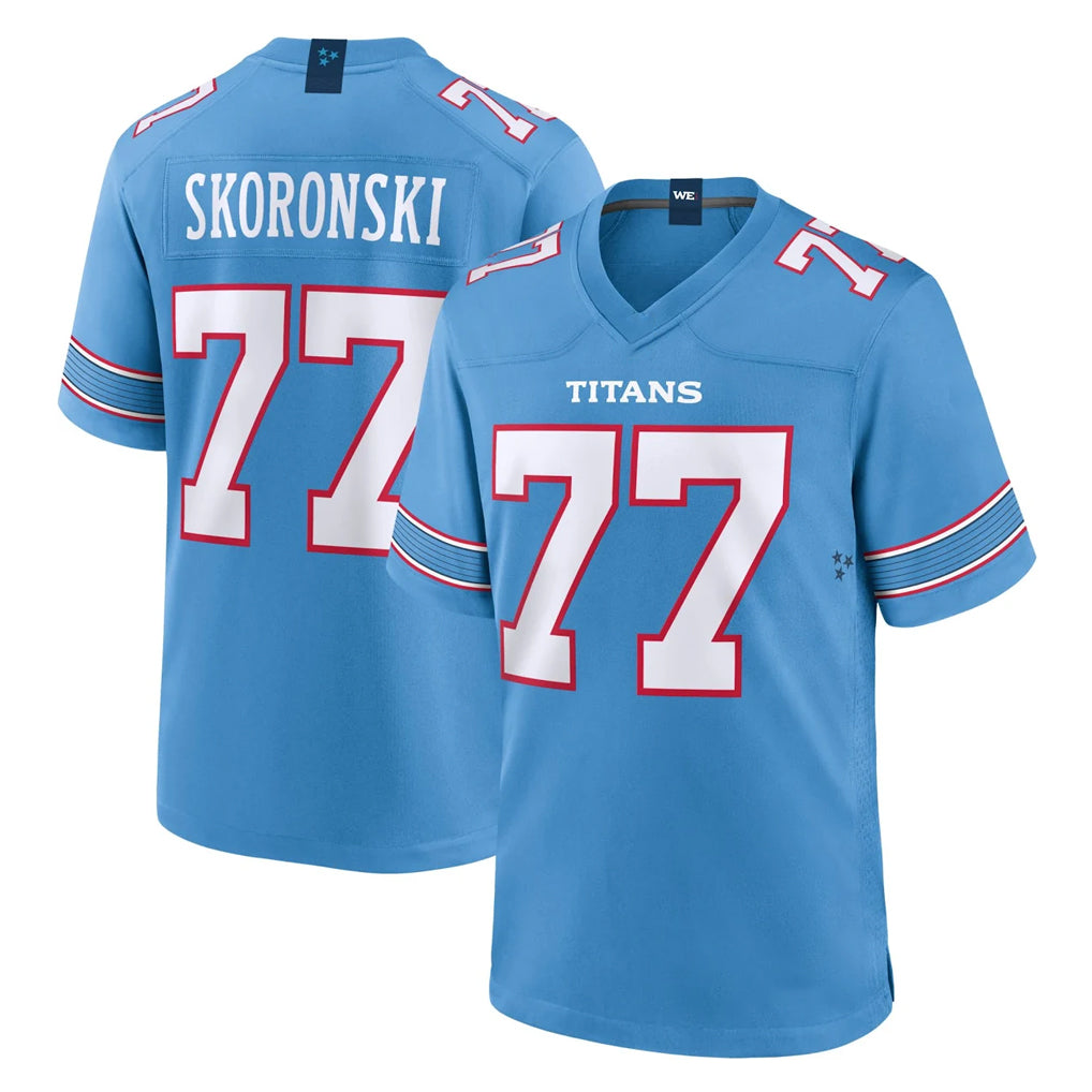 STECN T.Titans #77 Peter Skoronski Player Light Blue 2026 Game Home Stitched Jerseys