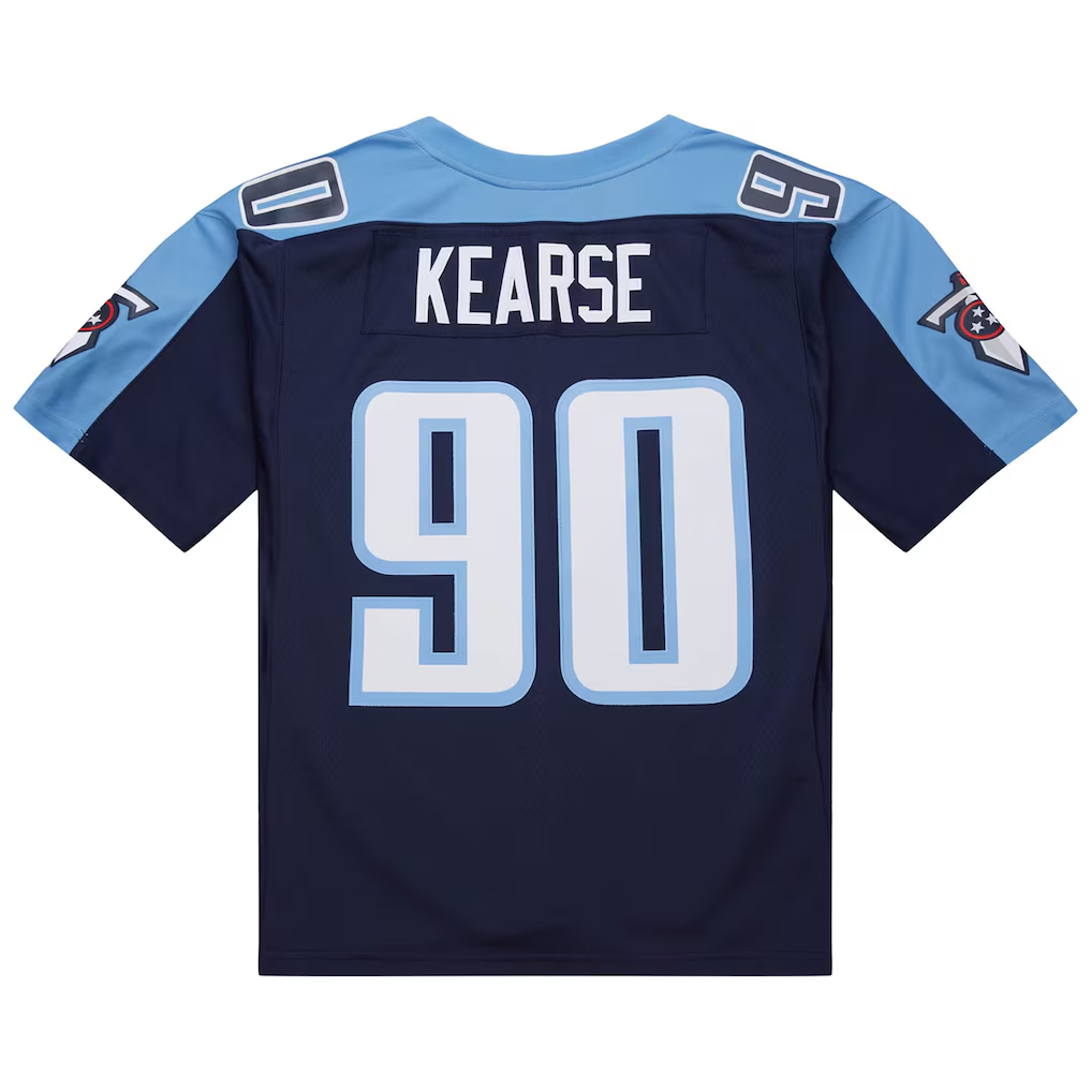 STECN T.Titans #90 Jevon Kearse Mitchell & Ness Navy 1999 Legacy Replica Jersey Tennessee Titans Jevon Kearse Mitchell & Ness Navy 1999 Legacy Replica Jersey