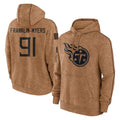 STECN T.Titans #91 John Franklin-Myers Player Brown Salute To Service Club Pullover Hoodies Home Game Stitched Jerseys
