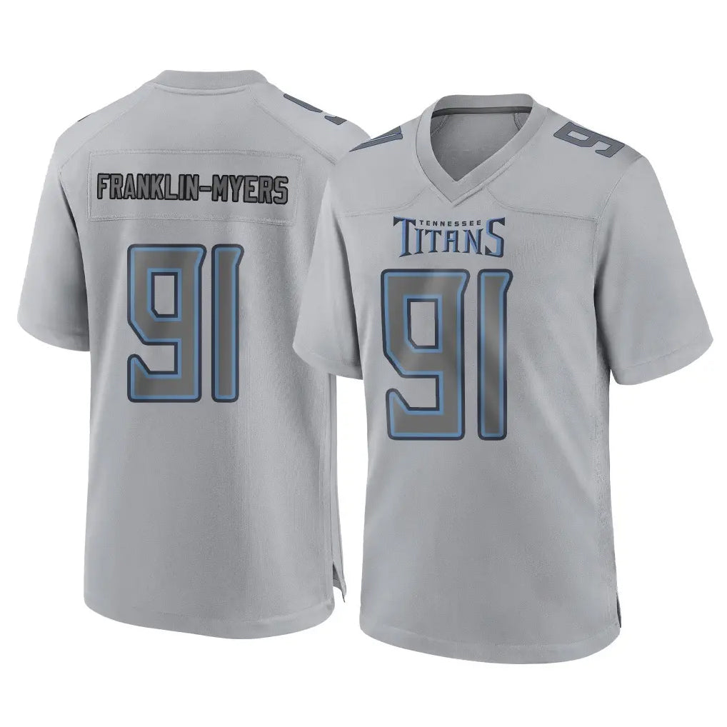 STECN T.Titans #91 John Franklin-Myers Player Gray Atmosphere Fashion Home Game Stitched Jerseys