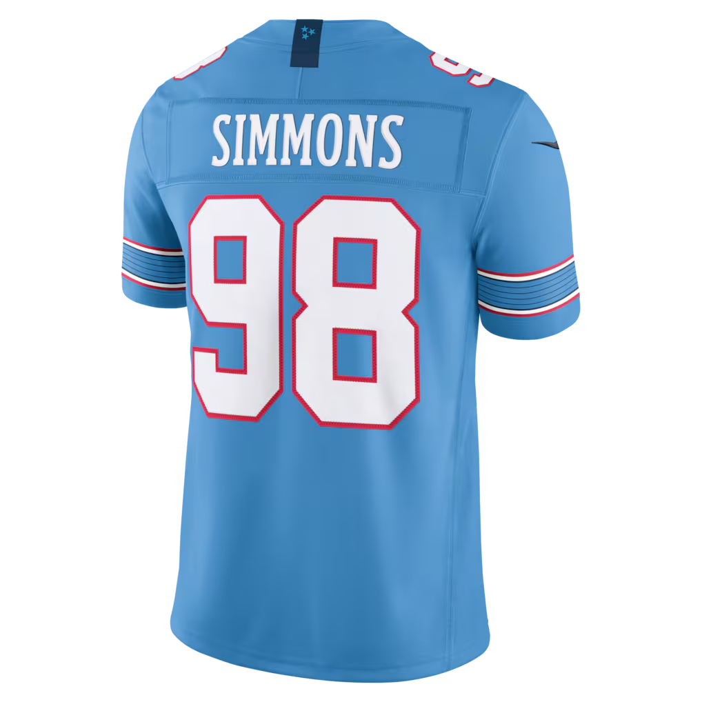 STECN T.Titans #98 Jeffery Simmons Light Blue Team Vapor F.U.S.E. Stitched Limited Jerseys