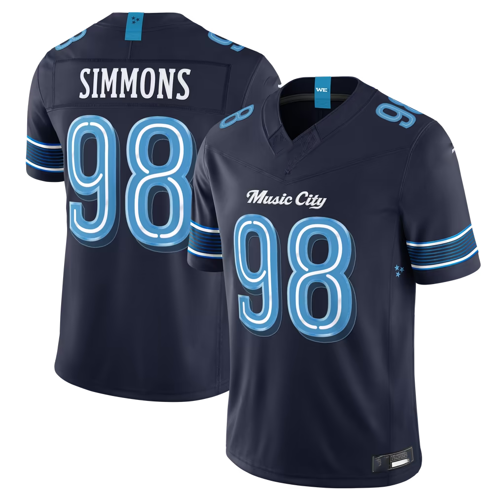 STECN T.Titans #98 Jeffery Simmons Navy 2026 Rivalries Collection Limited Stitched Jerseys