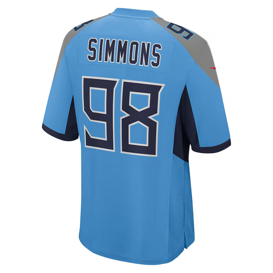 STECN T.Titans #98 Jeffery Simmons Player Light Blue Home Game Stitched Jerseys