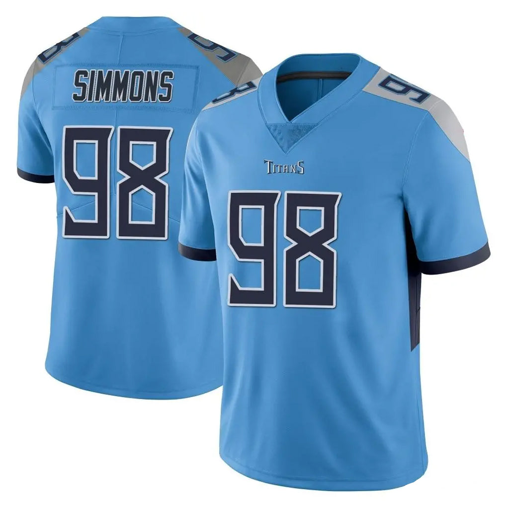 STECN T.Titans #98 Jeffery Simmons Player Light Blue Limited Vapor Untouchable Home Game Stitched Jerseys