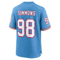 STECN T.Titans #98 Jeffery Simmons Player Light Blue Throwback Alternate Game Stitched Jerseys