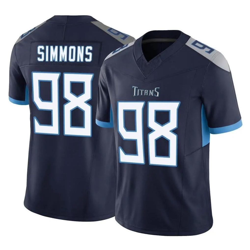 STECN T.Titans #98 Jeffery Simmons Player Navy Limited Vapor F.U.S.E. Home Game Stitched Jerseys